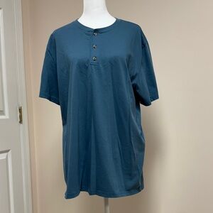 Casual Blue Button-Up Tee